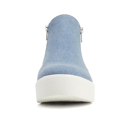 Image of Soda Taylor Hidden Wedge Sole Booties Ankle Heels Sneaker Shoes Side Zipper