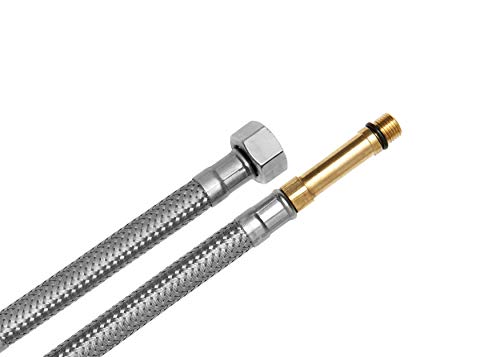 SFX® Panzerschlauch 150cm DN8-3/8 Zoll ÜM x M10 x 1AG lang Edelstahl Umflechtung Flexschlauch Verbindungsschlauch Anschlussschlauch 1500mm