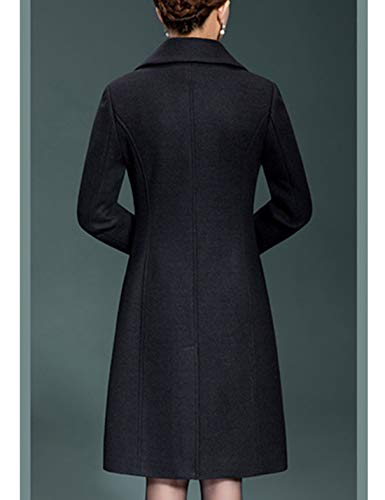 Jenkoon Women's Wool Trench Coat Winter Long Thick Overcoat Walker Coats4