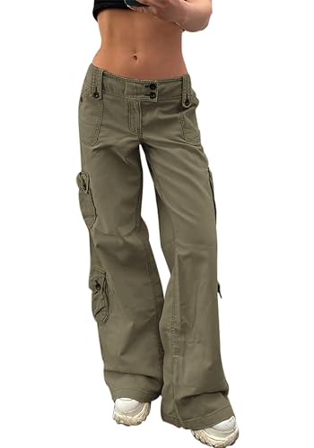 Jean cargo Y2k femme coupe droite pour silhouette allongée