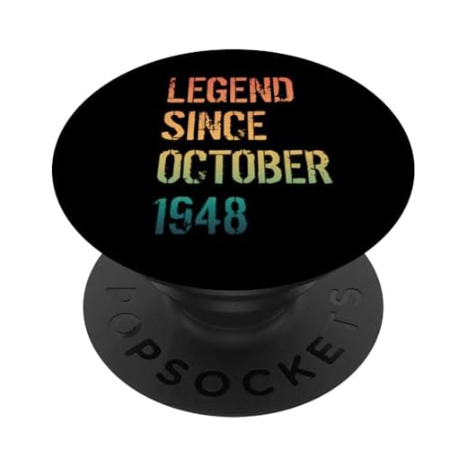 Leyenda de 76 cumpleaños para hombres y mujeres desde octubre de 1948 PopSockets PopGrip Adhesivo