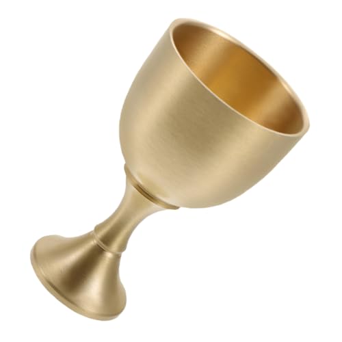 PRETYZOOM Vidrio Espiritual De Latón Vaso De Vino Cuenco De Latón Para Ofrendas Taza De Ofrenda De Agua Tazas De La Iglesia Vaso De Retro Cáliz De Vino Golden