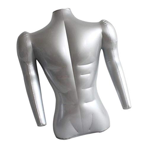 perfeclan Busto de manequim masculino insuflável de PVC com braços modelos de simulação de exposição de loja de roupas