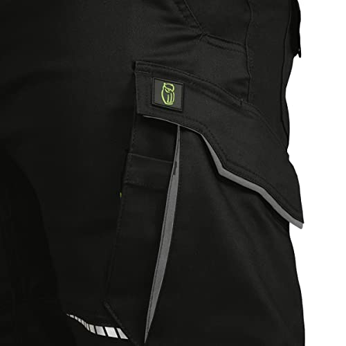 Foto von LEIBWÄCHTER Flex-line Arbeitshose Herren – schwarz/grau – Gr. 48 – Bequeme Workwear mit Elastan (Spandex) – 60°C waschbar & trocknergeeignet – erhöhte Reißfestigkeit – für verschiedenste Berufe