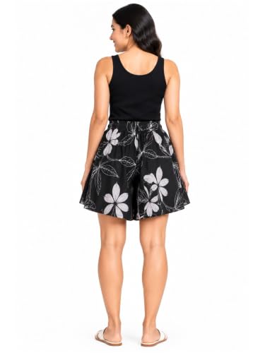 Image of B STORIES Women's Viscose Printed Lounge Culotte Shorts (Pack of 2)