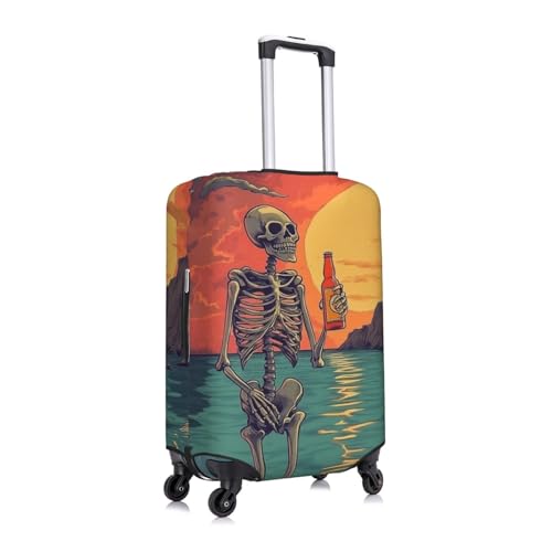 Skull Print Travel Luggage Cover Elastic Baggage Protector Fits 25-28 Inch Luggage3