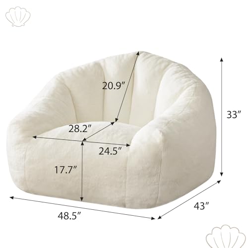 Image of HUGHEAVEN Max Giant Bean Bag Chair, Oversized Bean Bag Sofa for Adults & Teens, Ultra-Soft Comfy Fluffy Floor Lounge Chair with Armrests, Large Bean Bag Couch for Gaming, Reading & Relaxing