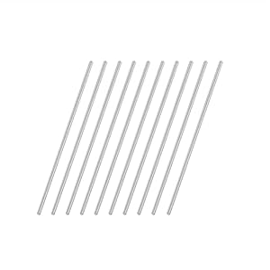 VictorsHome 1mm x 100mm 304 Stainless Steel Round Rod, Metal Solid Shaft Lathe Bar Stock for Model Car DIY Crafts 10pcs