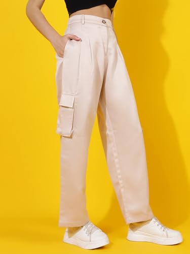 Image of KOTTY Women's High Rise Relaxed || Straight || Joggers Fit Cargo's for Pants || Trousers