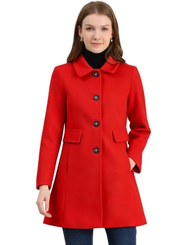 Manteau long d'hiver vintage au col claudine raffiné finition premium