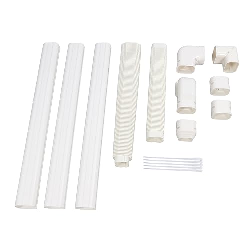 Cocoarm PVC- Leitungsset- Abdeckungsset, Dekorative Rohrabdeckung für Mini- Split- Klimaanlage, PVC- ABS, 800 Mm, Gerader Kanal, 2- teiliges Schnappdesign, für Außenwand- Wärmepumpe 1 Bis 5 PS-8