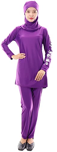 Musuly Burkini Violet – Malliot De Bain Combinaison avec Voil (42)