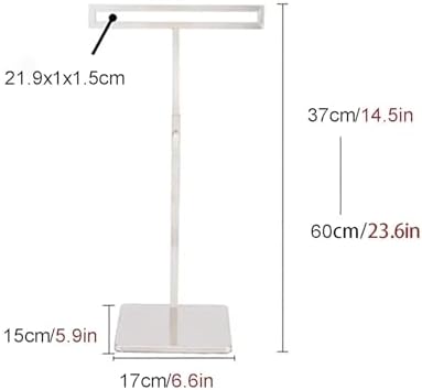 Metal Scarf & Tie Holder Rack, Retail Display for Scarves, Belts & Hijabs, Space-Saving Organizer for Clothing Stores, Dimensions: 17x15x60cm