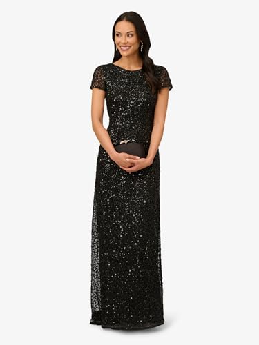 Adrianna Papell Women's Short-Sleeve All Over Sequin Gown4