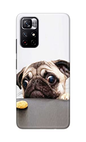 Image of PRINTFIDAA� Printed Hard Back Cover Case for Mi Redmi Note 11T 5G | Mi Redmi Note 11S 5G Back Cover (Pug Dog) -2808