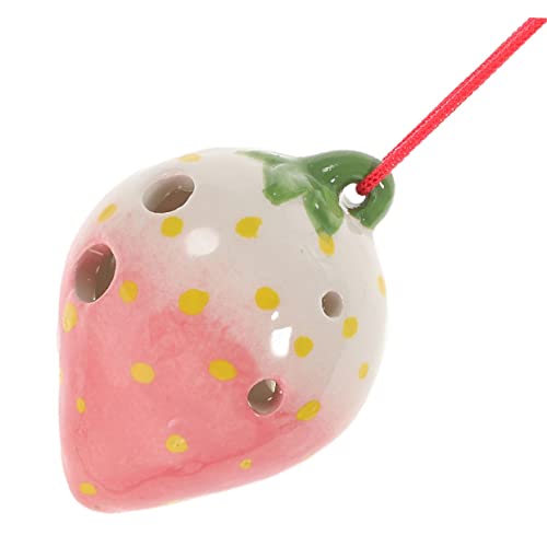 VANZACK 6Holes Strawberry Shaped Ocarina Wind Instrument for Adorable Playable Ocarina for Beginners and Music Lovers present for Boys