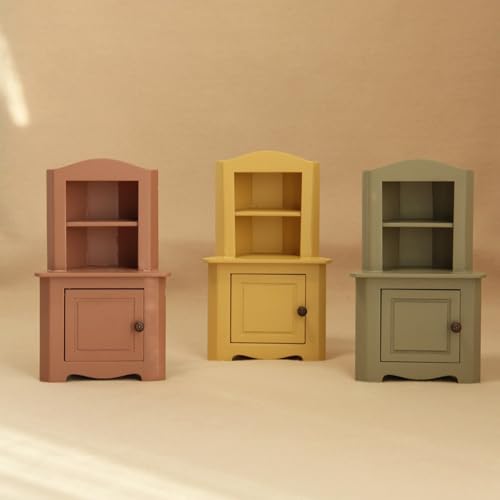 Estantería rinconera miniatura de 3 niveles en madera para organizar escenarios de muñecas 1/12 5