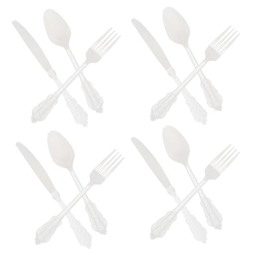 Didiseaon Practical Culteries for Busy Days 12pc Disposable Plastic Silverware Set Easy to Eat No Cleaning for Special Occasions