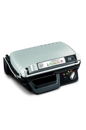 Tefal SuperGrill XL GC461B Grill da Tavolo Elettrico, Metallico, Barbecue e Bistecchiera, 2400 W, Nero
