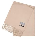 [バイヤー] ピュア カシミヤ 100％ マフラー 全20色【メンズ レディース】 カシミア 無地 厚手 大判 (カフェオレ) FT30L-8044a