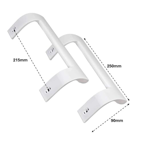 Maneta/Tirador de Puerta para Frigorífico – Compatible con Beko, Saivod y Smeg – Juego de 2 Unidades – Color Blanco