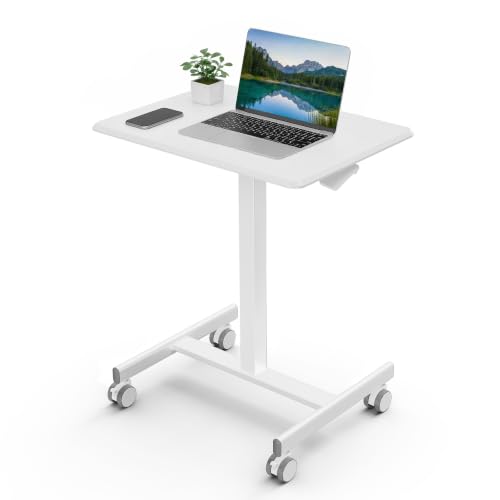 DUMOS Small Standing Desk with Wheels Laptop Desk 19 Inch
