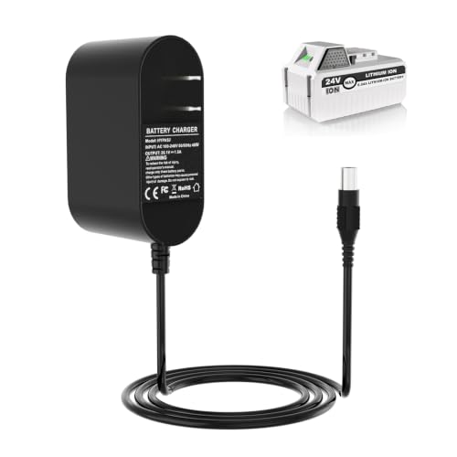 Quick Charger for Snow Joe & Sun Joe 24V Lithium-Ion Battery 24VCHRG-QC iON+ Charger for iBAT24 & 24VBAT Series iBAT24-LT iBAT24-XR 24VBAT-LTE 24VBAT-XR AC Adapter