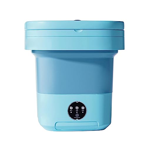 Irishom Mini Lavadora portátil de 8L con esterilización UV, secador Giratorio Plegable con Cesta de Drenaje, Manguera de Drenaje para Carcasa de Viaje
