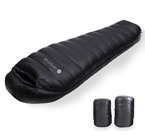 Campsnail 寝袋 マミー型 シュラフ 軽量 コンパクト 600g 800g 1kg 1.2kg 1.5kg 快適温度-15℃-15℃ キャンプ アウトドア 保温 収納袋付き (充填量600g)
