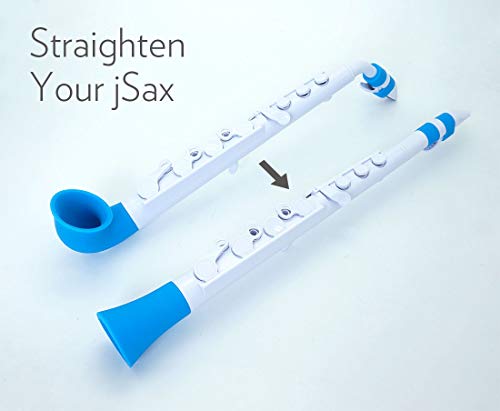 Nuvo Soprano Saxophone, Black/Blue (N520Jbbl) & N515Swbl Jsax Straight Kit White/Blue #TOP5