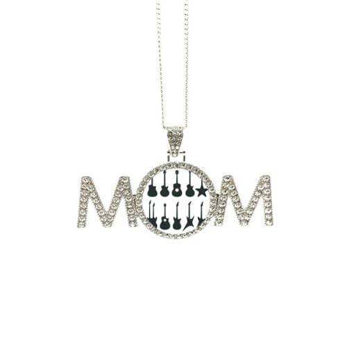 Collier guitare électrique pour femme, bijou d'anniversaire et cadeau maman taille M