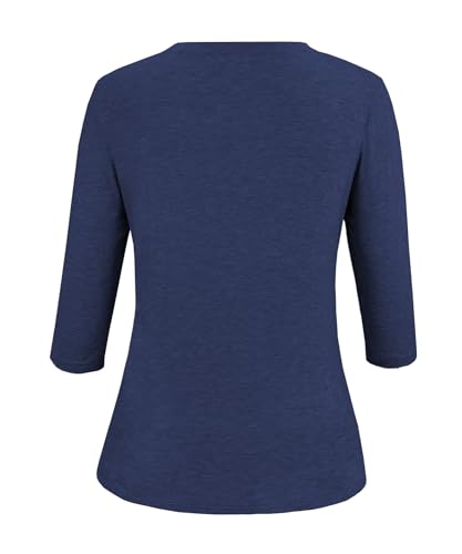 Image of JomeDesign Womens Tops 3 /4 Sleeve Shirts Round Neck Loose Casual Blouses Floral Print Tshirts