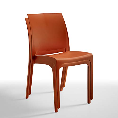 BICA Volga Chaise, Brick Red, 46 x 54 x 80 cm, 2 unités
