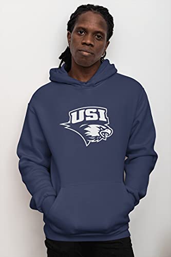 CreateMyTee | University of Southern Indiana USI One Color Hooded Sweatshirt3