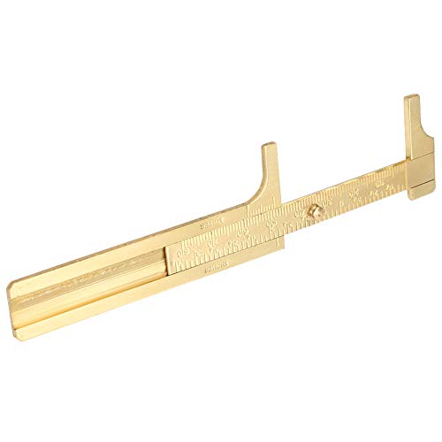 Double Scale Vernier Caliper Portable Brass Caliper Gauge Ruler Measuring Tool for Easy Reading with Clear Scale (80mm)