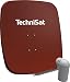 Produktbild TechniSat SATMAN 65 PLUS  Satellitenschüssel für 2 Teilnehmer (65 cm Sat Spiegel mit Masthalterung und UNYSAT-Twin-LNB im Wetterschutz-Gehäuse) rot