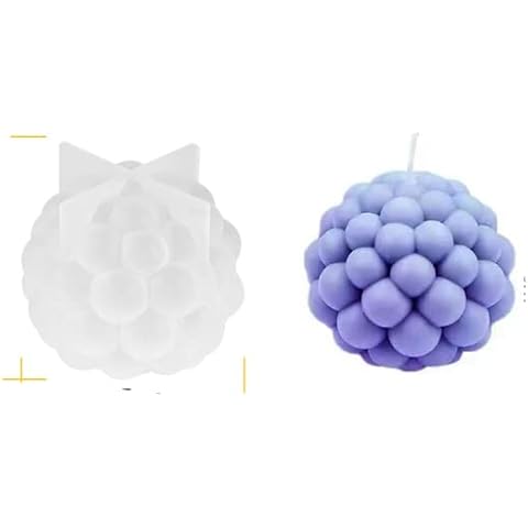 Bubble Silicone Candle Making Mold Geometric Pillar Scented Candles Making Kit Handmade DIY Craft Tools Chocolate Cake Mould-Resin epoxy Ball Cover