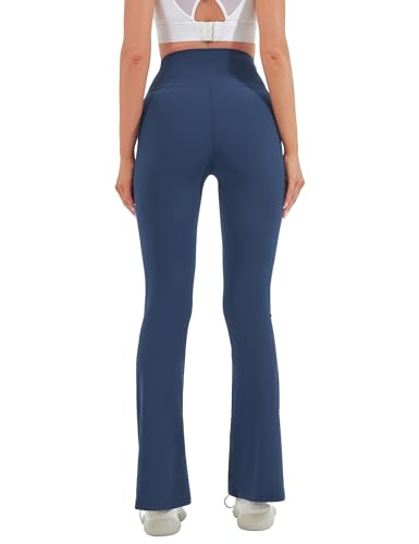 Image of HEGALY Women's Flare Yoga Pants - Crossover Flare Leggings Buttery Soft High Waisted Workout Casual Bootcut Pants