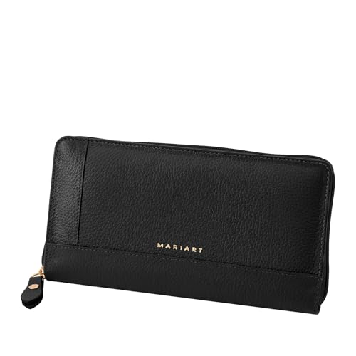 Mariart 552N Carteira Feminina de Couro Bovino Legítimo c/Fechamento em Zíper (Preta)