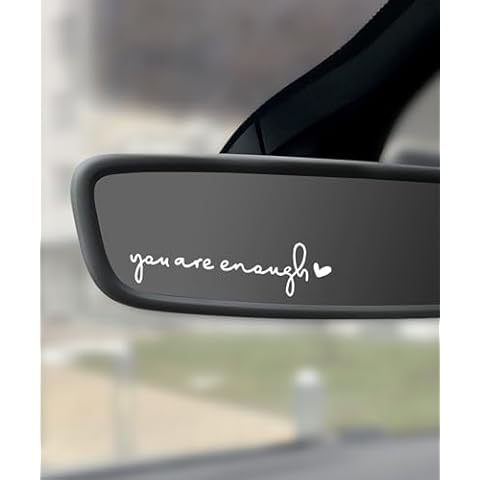 bylikeho 3 Pcs Car Decals,Car Rearview Mirror Decal,Cute Car Accessories You are Enough Car Stickers and Decals,Stickers for Cars,Rear View Mirror Sticker,Car Window Stickers,Car Decals (White) Cover