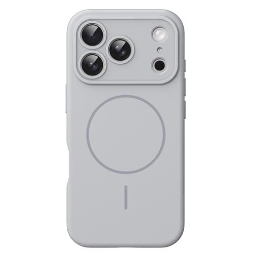 Image of JETech Magnetic Silicone Case for iPhone 17 Pro, Grey | Compatible with MagSafe, Silky Soft Touch, Full Camera Lens Protection, Shock Absorbing Phone Cover