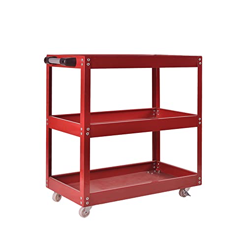 TOOL TROLLEY STORAGE Cart 3 Tier Shelf Wheel Heavy Duty Steel Workshop Garage UK £31.80