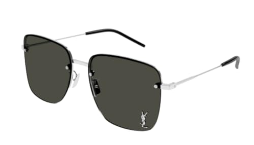 SAINT LAURENT SL 312 M Gafas, Silver-Silver-Grey, 58 para Mujer