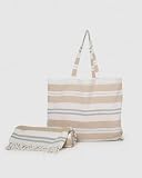 TRAMAS+ Set Toalla Pareo y Bolso a Juego, Ocre