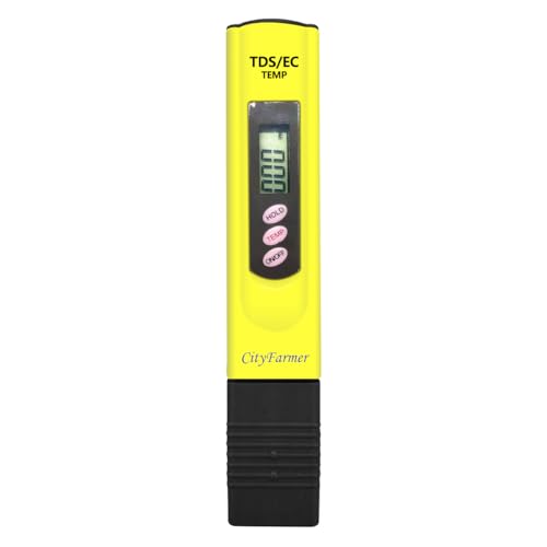 CityFarmer TDS Meter, Water Quality Tester, Accurate and Reliable, Hydroponic Nutrient Meter, Household Drinking Water, Pool, Aquarium Water, Comes with Carrying case, 0-9999ppm.