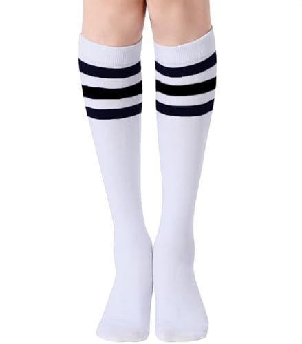 Women's Knee High Socks - Stripe Soft Cotton Thin Athletic Stocking Tube Socks2
