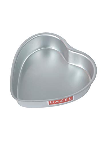 Image of HAZEL Aluminium Heart Shape Cake Mould 7.5 Inch | Cake Mould Microwave Oven OTG Cooker Baking Heart Aluminium Tray Tin
