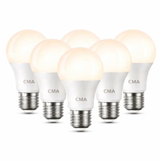 CMA LED Bulb 8.5w E27 Edison Screw Bulb, Warm White 2700K, 60W Equivalent, 935 Lumen, GLS Energy Saving LED Light Bulbs, Non-dimmable, Pack of 6 [Energy Class E]