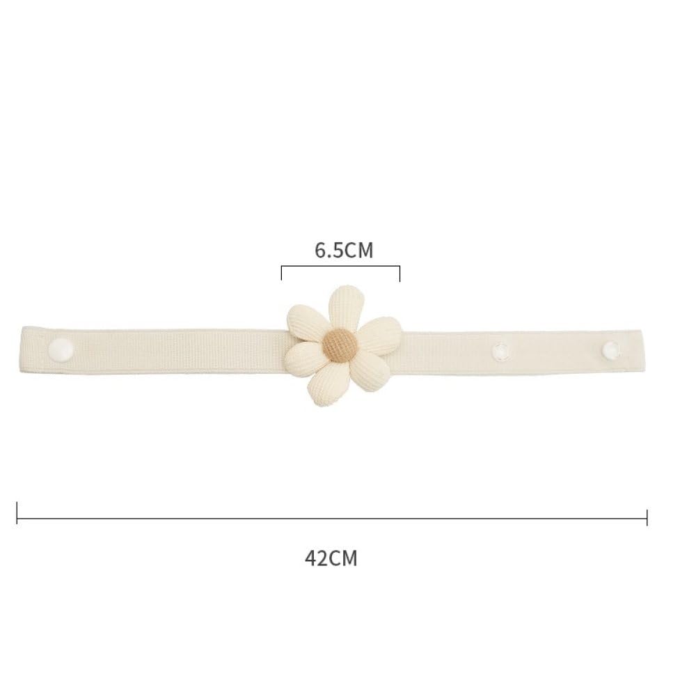 qbodp 2 Pack Flower Curtain Tiebacks Elastic Band Tie Backs for Drapes, Elegant Decorative Curtain Holdbacks for Girl Room, Orange