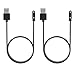 AHRLIC 2 Pcs Smart Watch Charger 2 Pin Magnetic, Universal Compatibility with Amazfit, Xiaomi and Other Watches With 4mm Pin Spacing, Smartwatch Charger Magnetic 2 Pin 4mm